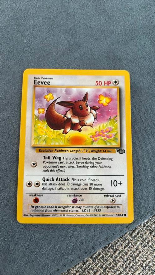 Eevee Jungle JU51, Hobby en Vrije tijd, Verzamelkaartspellen | Pokémon, Zo goed als nieuw, Losse kaart, Ophalen of Verzenden