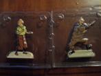 kuifje 2 blikken figuren op kaart, Verzamelen, Ophalen of Verzenden, Kuifje, Zo goed als nieuw, Beeldje of Figuurtje