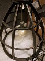 Industriële ronde hanglamp zwart staal 47 cm, Ophalen, Zo goed als nieuw, Metaal, Minder dan 50 cm