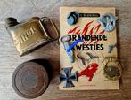 Lotje Duits politie embleem Tinol haak veldfles vogeltjes, Ophalen of Verzenden, Duitsland, Embleem of Badge