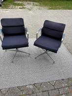 Eames EA 208 vergaderstoel van Herman Millar, Gebruikt, Blauw, Design vintage, originele stoelen van Herman Millar, Ophalen of Verzenden