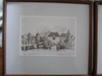 ets Amersfoort de  Koppelpoort, ingelijst gesign. Jansen, Antiek en Kunst, Kunst | Etsen en Gravures, Ophalen of Verzenden
