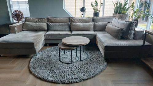 Prachtige velvet U-bank / loungebank, Huis en Inrichting, Banken | Complete zithoeken, Zo goed als nieuw, Ophalen