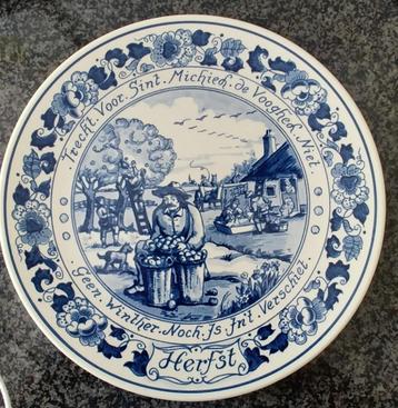 Goedewaagen Royal Delfts blauw borden 24 cm herfst winter beschikbaar voor biedingen