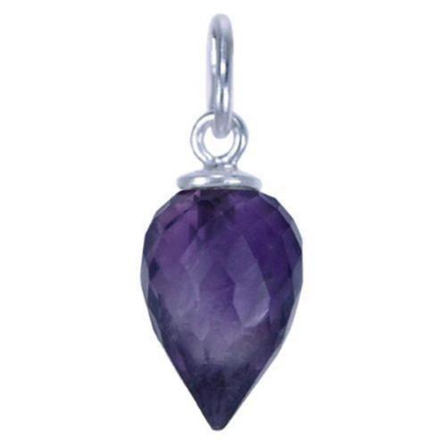 Zilveren bedel hanger met Amethist druppel, Sieraden, Tassen en Uiterlijk, Kettinghangers, Nieuw, Zilver, Paars, Overige voorstellingen