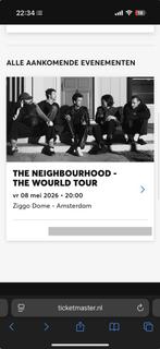 The neighbourhood zitplekken vak 106 rij 3 stoelen 185+186, Tickets en Kaartjes, Concerten | Pop, Twee personen