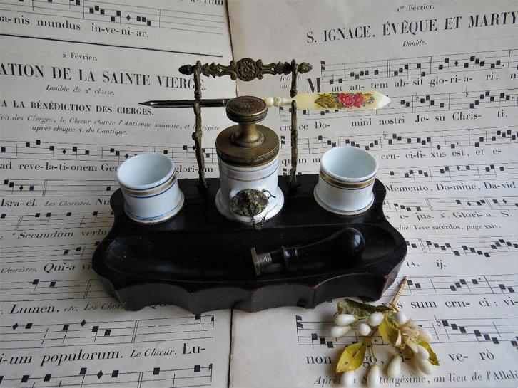 Antiek Frans pomp inktpot garnituur c.1840, Antiek en Kunst, Antiek | Overige Antiek, Ophalen of Verzenden