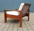 Vintage wengé fauteuil strak kubistisch design retro sixties, Huis en Inrichting, Fauteuils, Ophalen, Hout, Gebruikt, 75 tot 100 cm