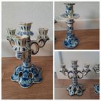 Kandelaar 4 arms 3 arms 1 arm delfts plateel blauw, Antiek en Kunst, Ophalen of Verzenden, Keramiek of Aardewerk