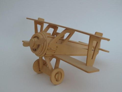 Leuk houten dubbeldeks vliegtuigje, 18,5 x 21,5 x 10,5 cm, Hobby en Vrije tijd, Overige Hobby en Vrije tijd, Gebruikt, Ophalen of Verzenden