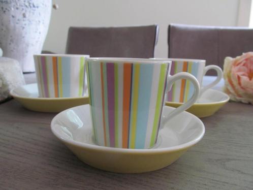 3 Tric Arzberg Sieger Design Gekleurd streep Kop en Schotels, Huis en Inrichting, Keuken | Servies, Zo goed als nieuw, Kop(pen) en/of Schotel(s)