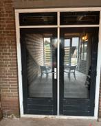 Terrasdeuren dubbele deuren met kiepramen, Doe-het-zelf en Verbouw, Kozijnen en Schuifpuien, Deurkozijn, Zo goed als nieuw, Hout