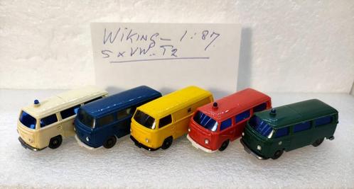 5 x VW T2 Busjes v. WIKING in 1:87 , ZGAN, Hobby en Vrije tijd, Modelauto's | 1:87, Zo goed als nieuw, Auto, Wiking, Ophalen of Verzenden