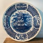 Amerikaans Blauw Wit Bord - 27 cm - Havens, Ophalen of Verzenden