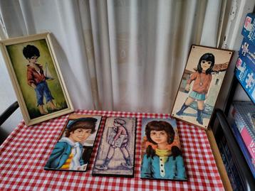 Vintage schilderijtjes jaren 60/70 beschikbaar voor biedingen