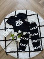 Nieuw zwart print wasbeer pyjama set broek shirt 86 baby kid, Nacht- of Onderkleding, Jongetje of Meisje, Nieuw, Ophalen of Verzenden