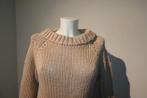 Elisabetta Franchi grof gebreide trui merk bedel hals IT 42, Beige, Zo goed als nieuw, Maat 36 (S), Elisabetta Franchi