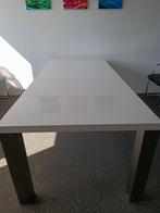 Mooie tafel wit hoogglans rvs poten, Huis en Inrichting, 200 cm of meer, 50 tot 100 cm, Rechthoekig, Zo goed als nieuw