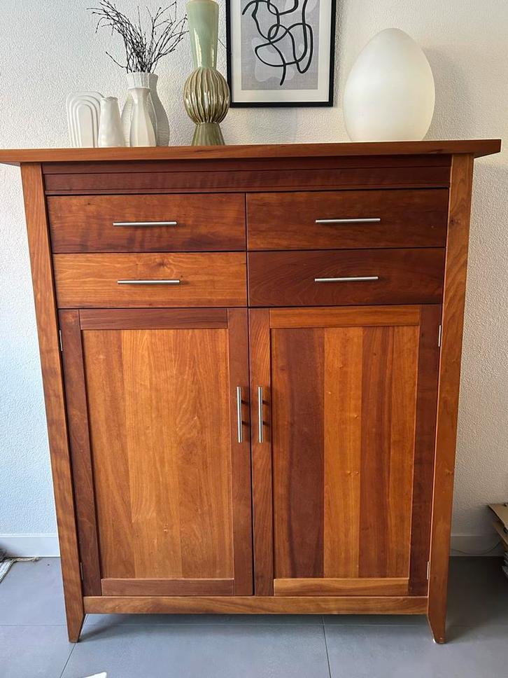 Houten (kersen, massief) kast met Lades en Deuren, Antiek en Kunst, Antiek | Meubels | Kasten, Ophalen