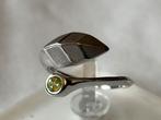 Zilveren Florale ring Peridot, Verzenden, Zo goed als nieuw, 17 tot 18, Met edelsteen