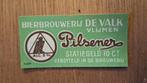 Etiket Bierbrouwerij De Valk-Van Nieuwkuyk Pilsener, Ophalen of Verzenden, Nieuw, Overige typen, Overige merken