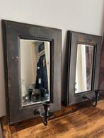 2 Antieks  Spiegels met Kaars, Antiek en Kunst, Antiek | Spiegels, Minder dan 100 cm, Rechthoekig, Ophalen of Verzenden