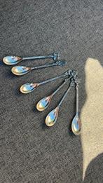 6 zilveren  theelepels  D.E, Antiek en Kunst, Antiek | Bestek, Ophalen of Verzenden