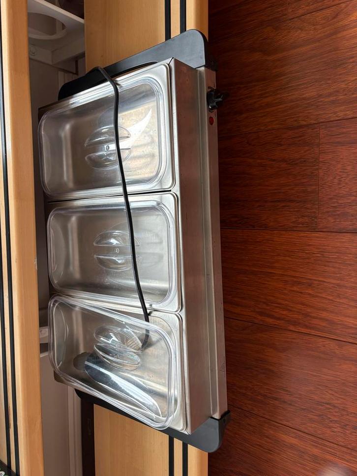 Warmhouder 3 Vakken - Buffet Server, Witgoed en Apparatuur, Fonduesets, Gebruikt, Elektrisch, Ophalen of Verzenden