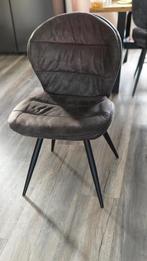 2x Eetkamerstoelen fluweel donkergrijs – goede staat, Ophalen, Comfortabel en modern design, Gebruikt, Twee