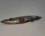 Antieke broche met bloedkoraal, Ophalen of Verzenden, Zo goed als nieuw, Zilver, Zilver