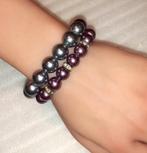 Juwelenset 2 vintage armbanden paars en grijs '90, Overige materialen, Verzenden, Paars, Zo goed als nieuw