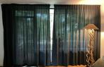 Grijze linnenlook gordijnen plooiband 2 x  B 205 H 255 cm, Ophalen, 200 cm of meer, Zo goed als nieuw, 200 cm of meer