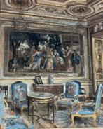 Pastel krijt Interieur Chateau, Antiek en Kunst, Ophalen