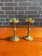 Set van 2 bronzen kandelaars (antiek/vintage look), Ophalen of Verzenden