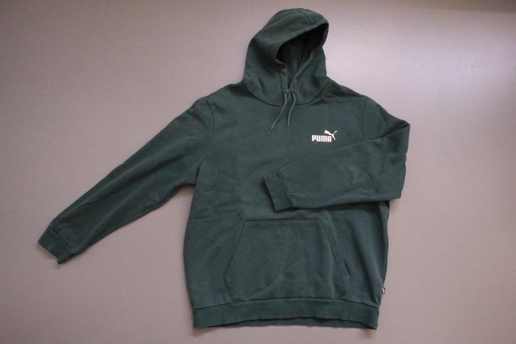 maat L sweater trui Puma donker groen met capuchon, Kleding | Heren, Truien en Vesten, Gedragen, Maat 52/54 (L), Groen, Ophalen of Verzenden