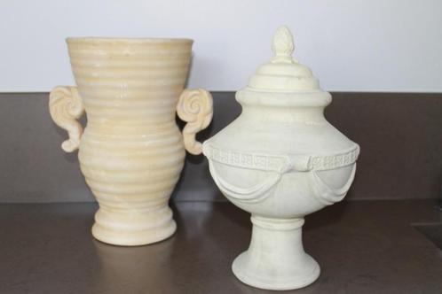 Decoratieve sierpot plus bloempot Griekse/Romeinse stijl, Huis en Inrichting, Woonaccessoires | Vazen, Zo goed als nieuw, Overige kleuren