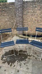 Oude Antieke Franse Bistro klapstoeltjes 3 stuks, Tuin en Terras, Ophalen, Gebruikt, Overige materialen, Inklapbaar