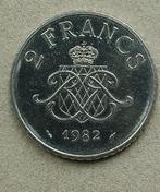 Monaco, 2 francs 1982, Postzegels en Munten, Munten | Europa | Niet-Euromunten, Ophalen of Verzenden, Overige landen, Losse munt