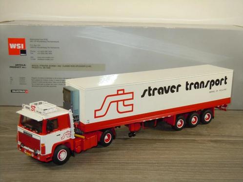 Scania 141 Truck & Koeltrailer Straver Berkel - WSI 1:50, Hobby en Vrije tijd, Modelauto's | 1:50, Zo goed als nieuw, Bus of Vrachtwagen