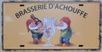 La Chouffe bier license plate reclamebord van metaal deco, Verzamelen, Ophalen of Verzenden, Nieuw, Reclamebord, Plaat of Schild