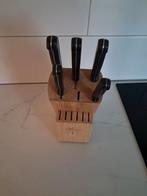 BK Messenblok + 5 Messen, Huis en Inrichting, Keuken | Bestek, Gebruikt, Ophalen of Verzenden, Vaatwasserbestendig, Hout