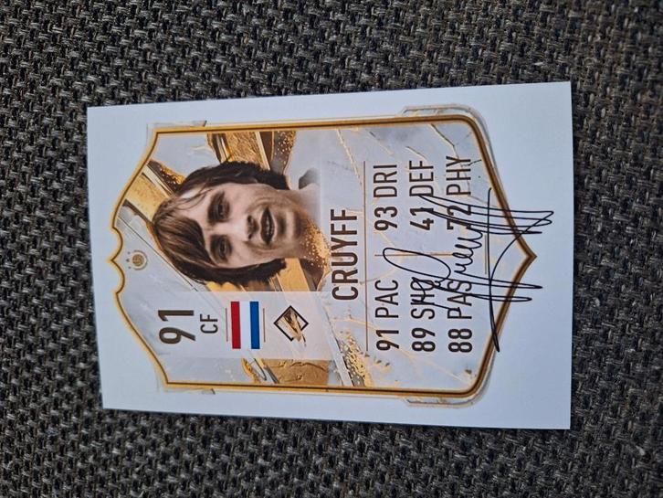 Foto Johan Cruijff Cruyff met handtekening (print) # FIFA, Verzamelen, Sportartikelen en Voetbal, Nieuw, Overige typen, Buitenlandse clubs