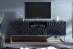TV Meubel Scorpion Zwart 160cm Massief Mango Hout Scheur, Ophalen, Gebruikt, 150 tot 200 cm, Metaal