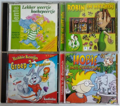 GRATIS 4x CD-rom : Koekepeertje, Robin, Robbie Konijn, Hobie, Spelcomputers en Games, Games | Pc, Gebruikt, Puzzel en Educatief