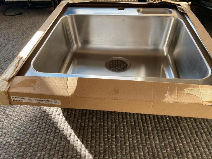 IKEA Boholmen RVS spoelbak 60x62 - ongebruikt, kleine deuk, Huis en Inrichting, Keuken | Keukenelementen, Nieuw, Minder dan 100 cm