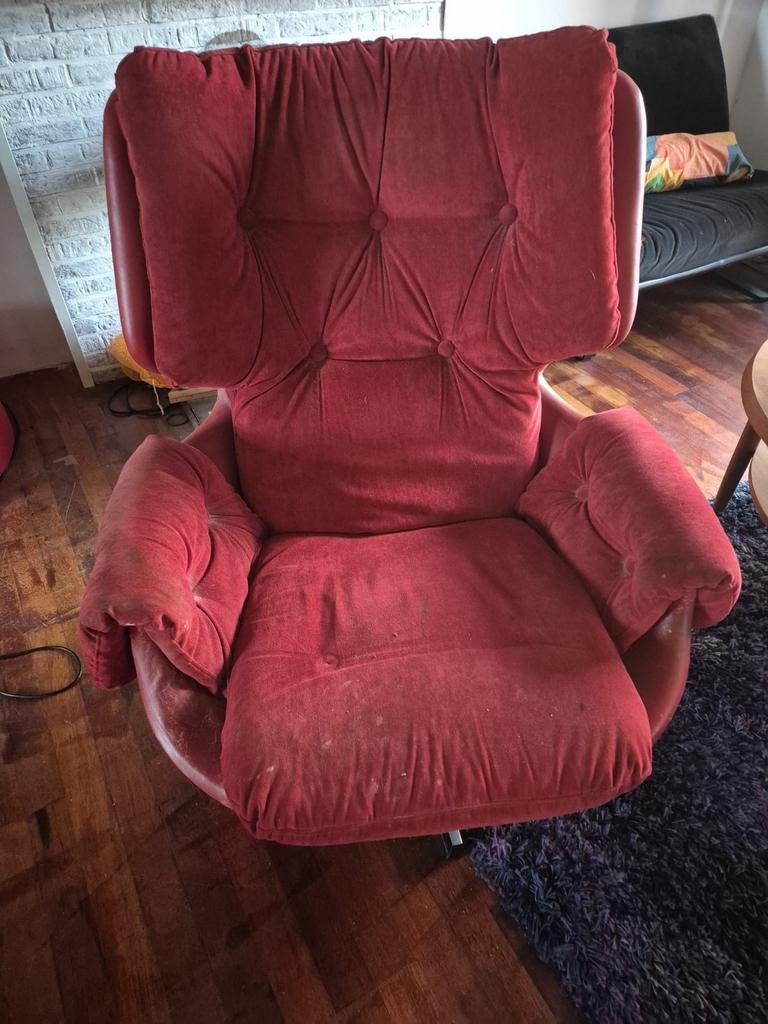 Draaifauteuil - Jaren 60, Huis en Inrichting, Fauteuils, Ophalen, Gebruikt, 75 tot 100 cm, 50 tot 75 cm