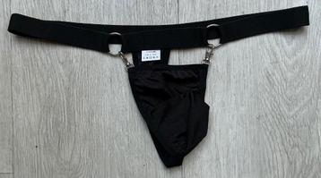 String zwart met sluiting, maat XL, nieuw, gay / hetero beschikbaar voor biedingen