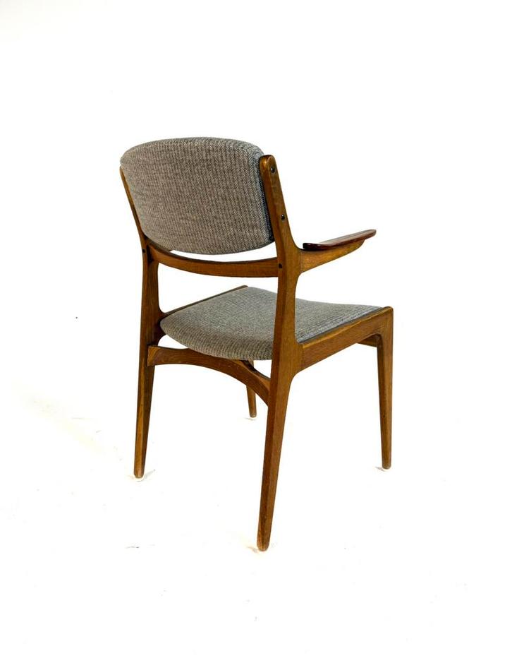 Vintage Deense eetkamerstoel ‘60, Huis en Inrichting, Stoelen, Zo goed als nieuw, Eén, Stof, Bruin, Ophalen of Verzenden