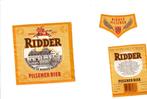 Bieretiket Ridder Pilsener Bier  30 cl  thte 89-90-91, Verzamelen, Ophalen of Verzenden, Gebruikt, Overige typen, Overige merken