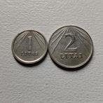 Litouwen 1 litas en 2 litai 1991 UNC, Ophalen of Verzenden, Overige landen